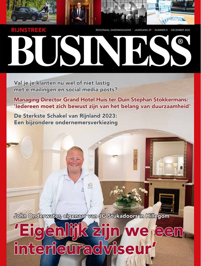 jg stukadoors magazinecover van rijnstreek business 2023